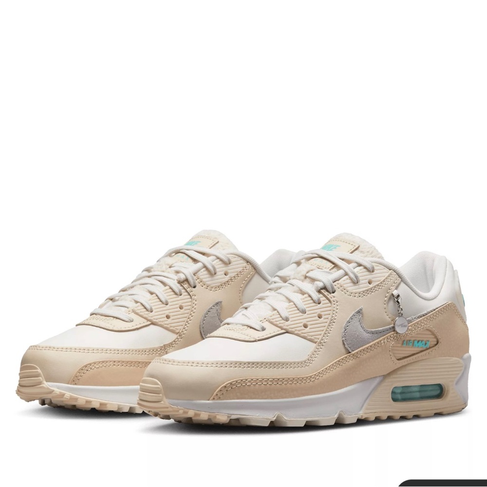 Nike Air Max 90 sneakers in off white and silver